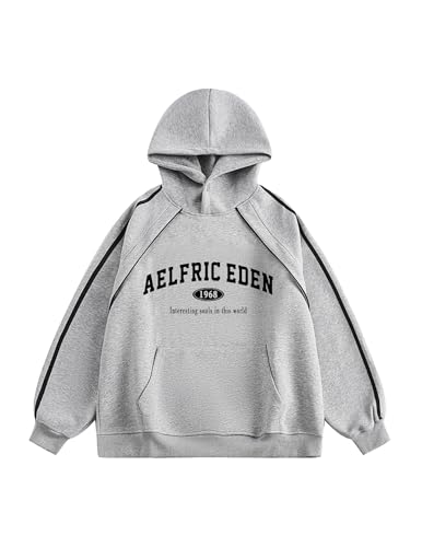 Amazon.com: Aelfric Eden Oversized Hoodie Vintage Letter Print